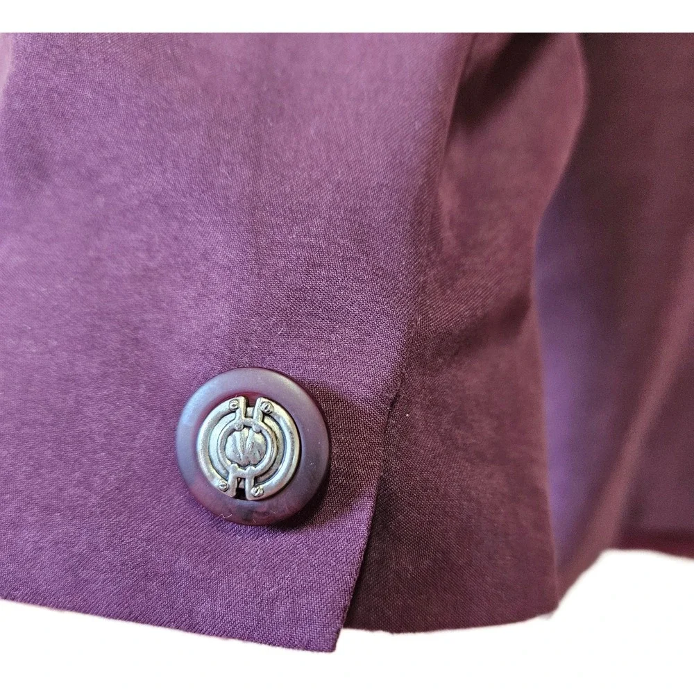Vintage 90s Mark Alan Women's Burgundy Single Button Notched Lapel Blazer Size 8